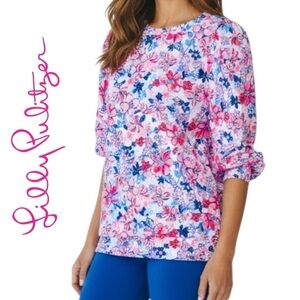 Lilly Pulitzer Cordon Pullover Multicolor Tropical Floral Sweatshirt Sz M